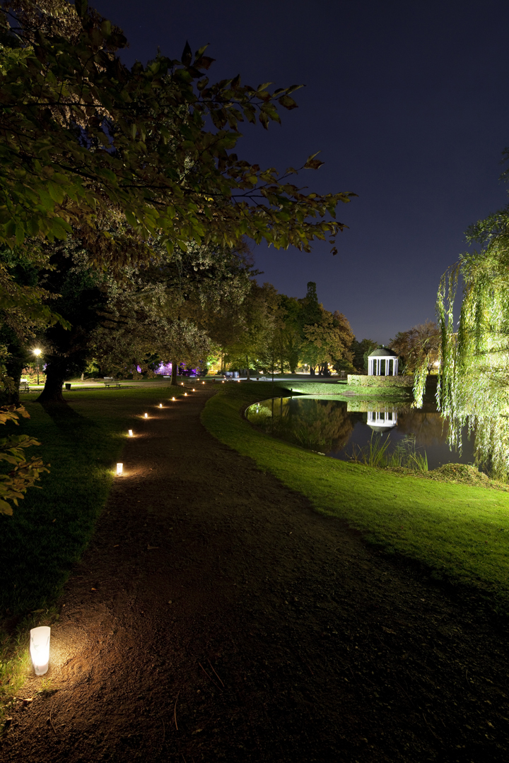 Strabourg, Orangerie, Assises Europennes du paysage, Conception lumière, éclairage coloré, festif, ambiance colorée