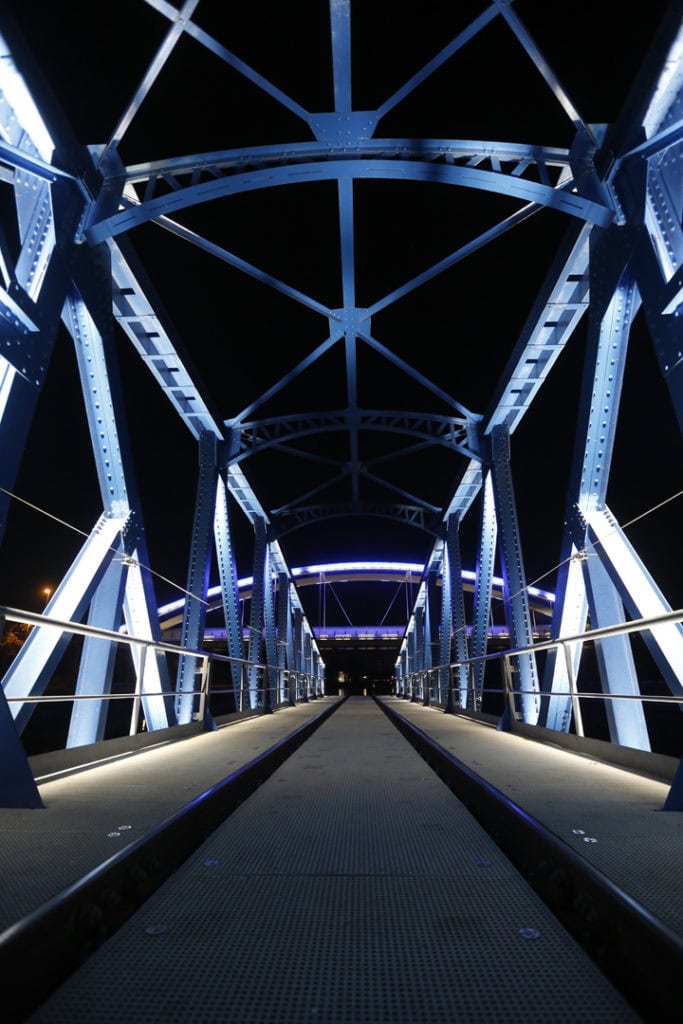 Mise en lumière du Pont Tournant - Port autonome de Strasbourg